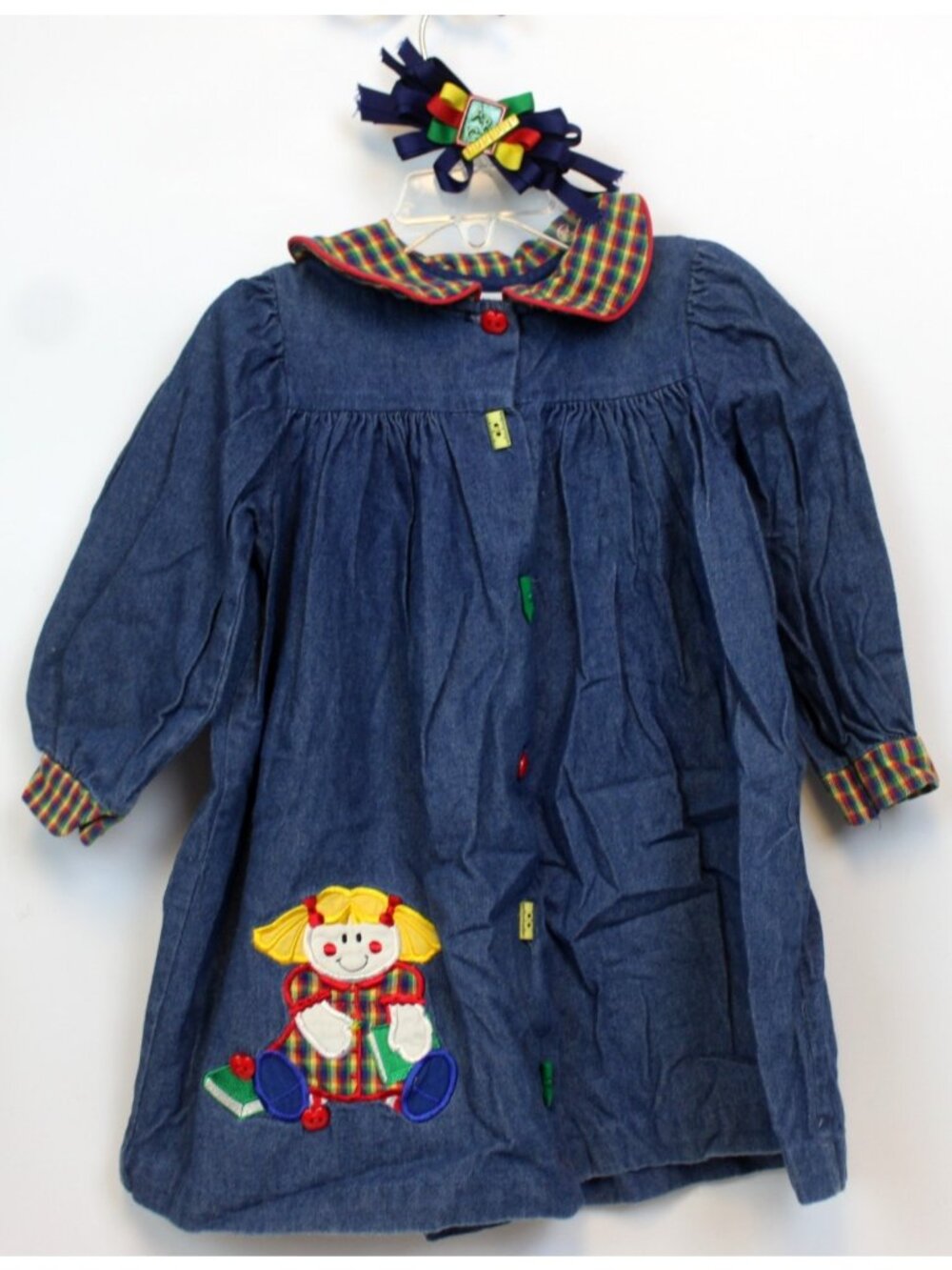 1990s Austin & Ashley Denim Pre-School Kindergarten Dress sz 5 Classic Retro BTS